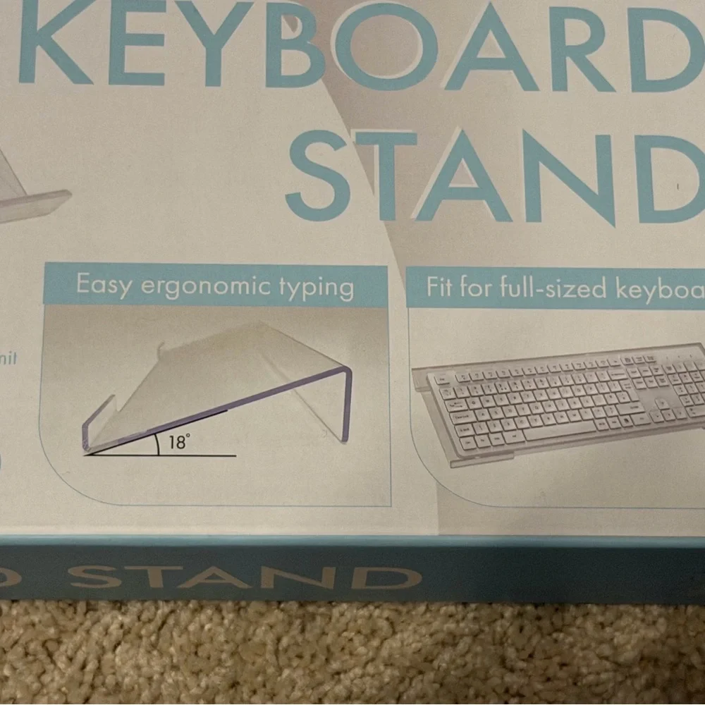 Clear Acrylic Ergonomic Keyboard Stand – Full Size – New in Box